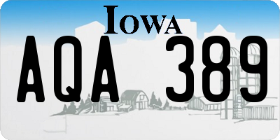 IA license plate AQA389