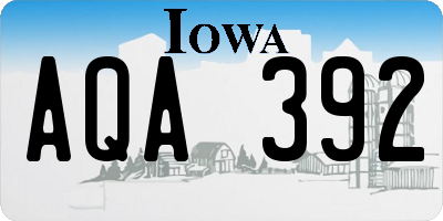 IA license plate AQA392