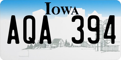 IA license plate AQA394