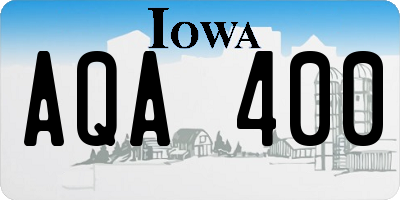 IA license plate AQA400