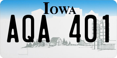 IA license plate AQA401