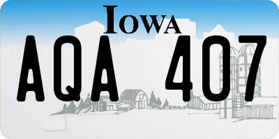IA license plate AQA407
