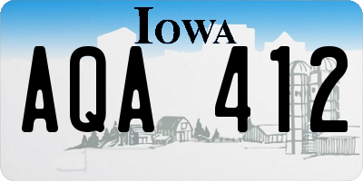 IA license plate AQA412