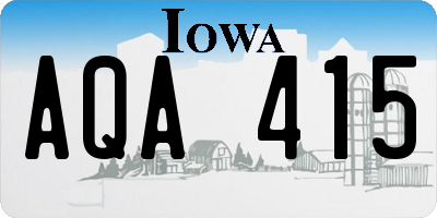 IA license plate AQA415