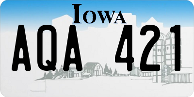 IA license plate AQA421