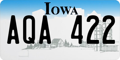 IA license plate AQA422