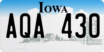 IA license plate AQA430