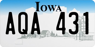 IA license plate AQA431