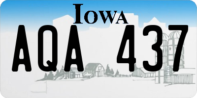 IA license plate AQA437