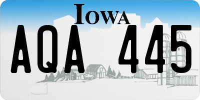IA license plate AQA445