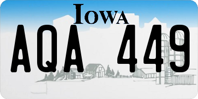 IA license plate AQA449