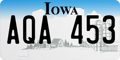 IA license plate AQA453