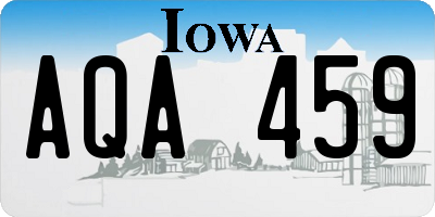 IA license plate AQA459