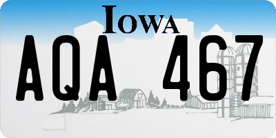 IA license plate AQA467