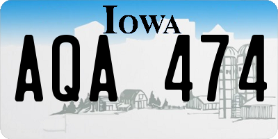 IA license plate AQA474