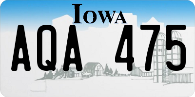 IA license plate AQA475