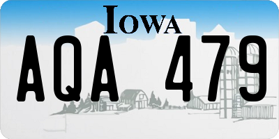 IA license plate AQA479