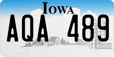 IA license plate AQA489