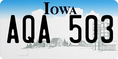 IA license plate AQA503