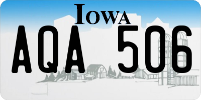 IA license plate AQA506