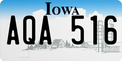 IA license plate AQA516