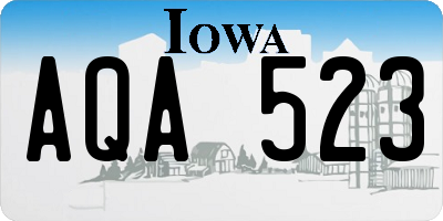 IA license plate AQA523