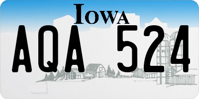 IA license plate AQA524