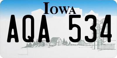 IA license plate AQA534