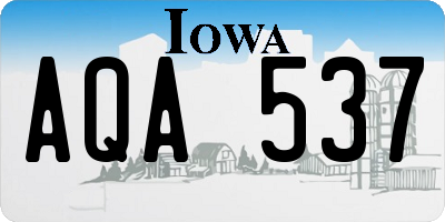 IA license plate AQA537