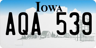 IA license plate AQA539