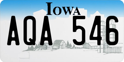 IA license plate AQA546