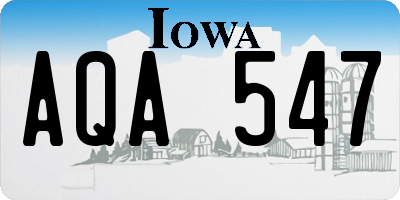 IA license plate AQA547