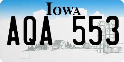 IA license plate AQA553