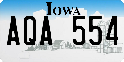 IA license plate AQA554