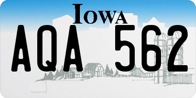 IA license plate AQA562