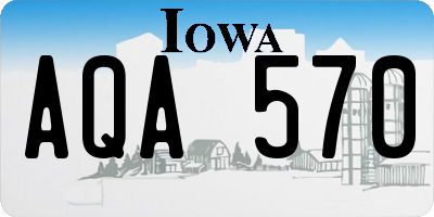 IA license plate AQA570