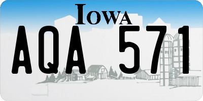 IA license plate AQA571
