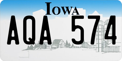 IA license plate AQA574