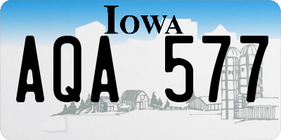 IA license plate AQA577