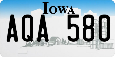 IA license plate AQA580