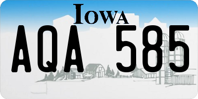 IA license plate AQA585