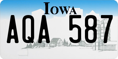 IA license plate AQA587