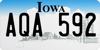 IA license plate AQA592