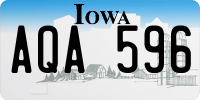 IA license plate AQA596