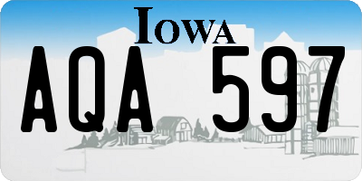 IA license plate AQA597