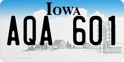 IA license plate AQA601