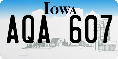 IA license plate AQA607