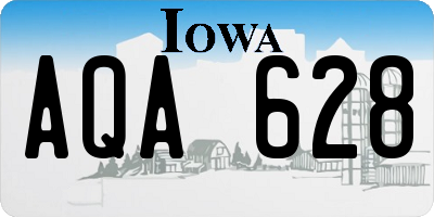 IA license plate AQA628