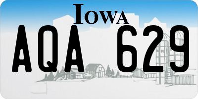 IA license plate AQA629