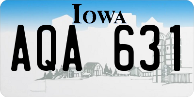 IA license plate AQA631